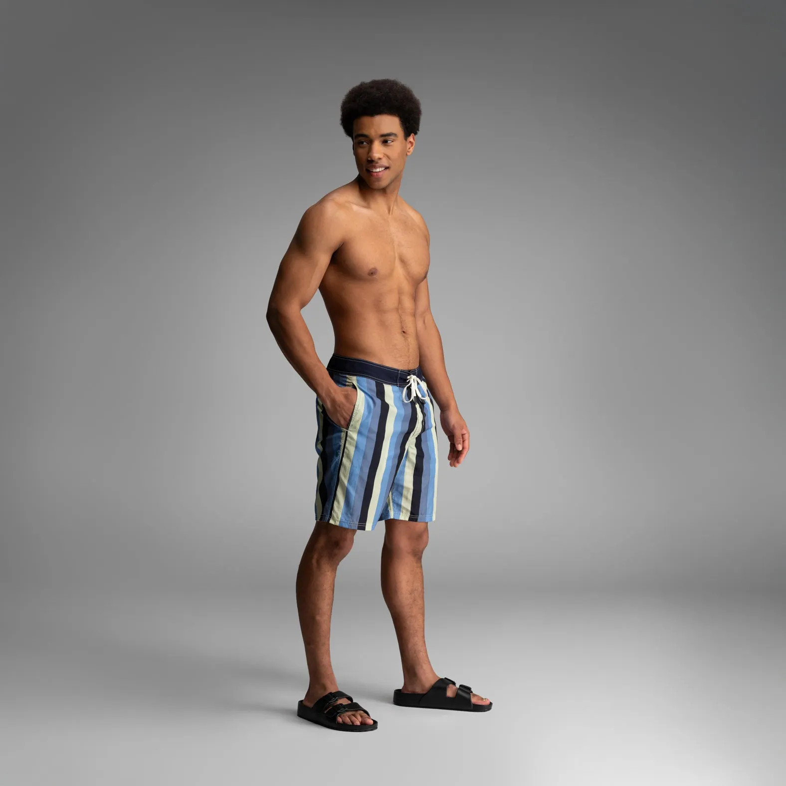 Riptide 2N1 Boardshort : Wide Stripe - Fog sold by BN3TH product image thumbnail 5