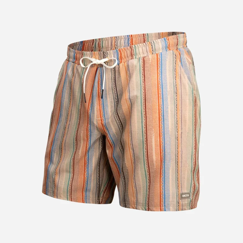 Shoreline 7" Short 2N1: Ikat Stripe - Beige sold by BN3TH