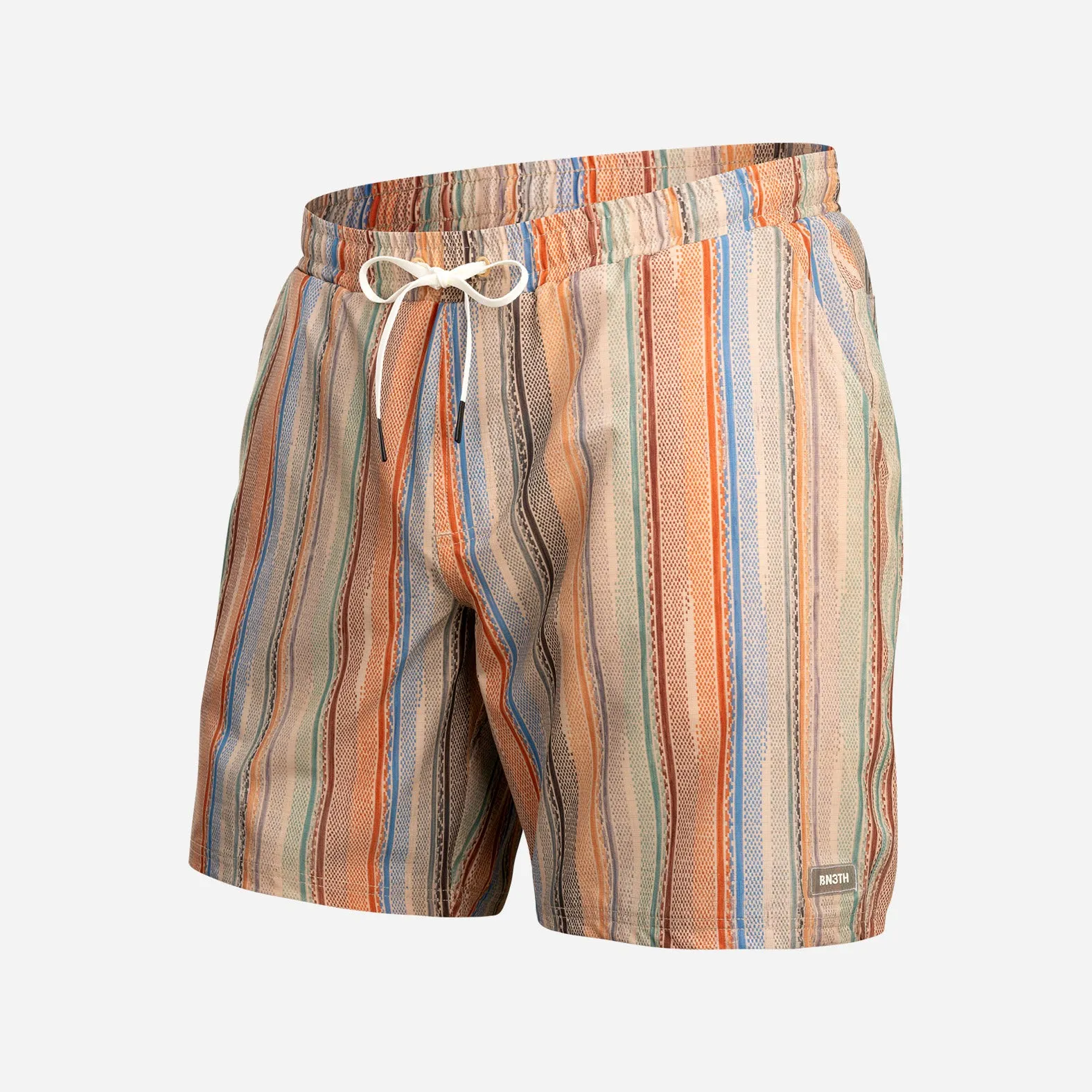 Shoreline 7" Short 2N1: Ikat Stripe - Beige sold by BN3TH