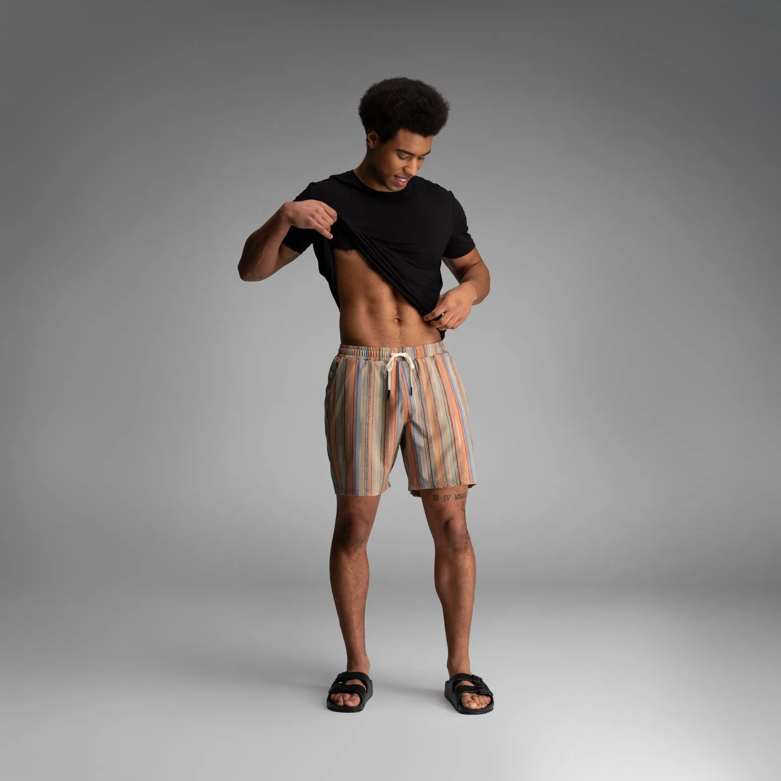 Shoreline 7" Short 2N1: Ikat Stripe - Beige sold by BN3TH product image thumbnail 2