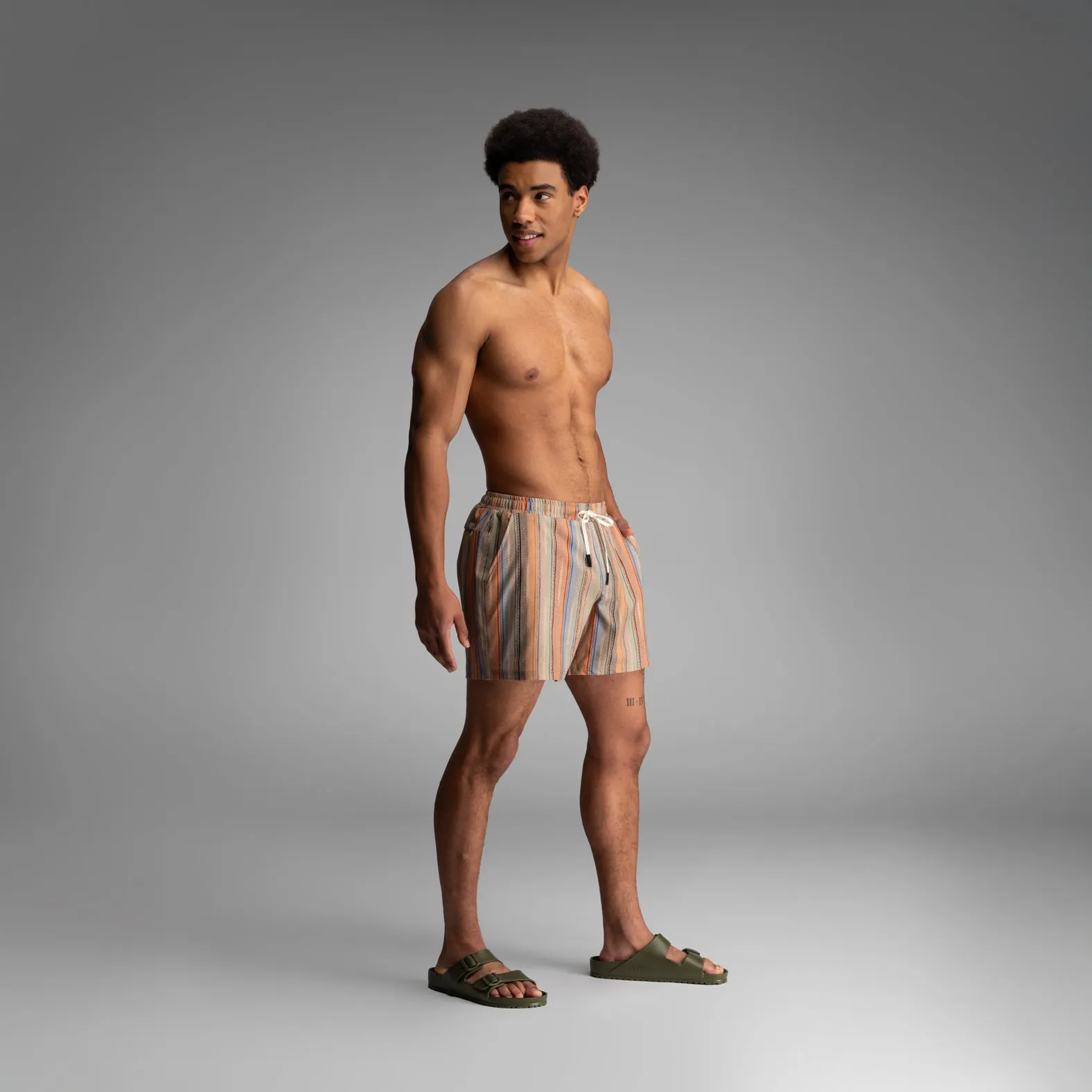 Shoreline 5" Short 2N1: Ikat Stripe - Beige sold by BN3TH product image thumbnail 5