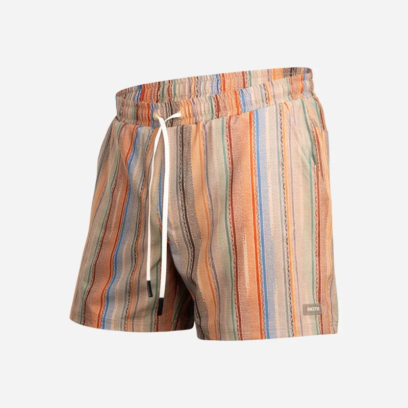 Shoreline 5" Short 2N1: Ikat Stripe - Beige made by BN3TH