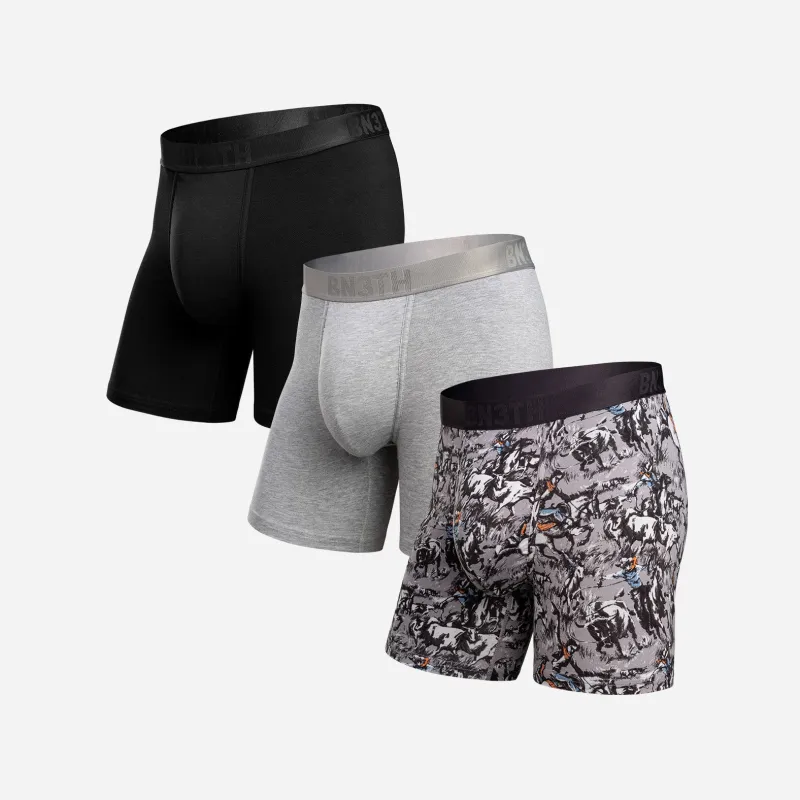 Essentials Boxer Brief : Prairie Dust Up/Heather Grey/Black 3 Pack made by BN3TH