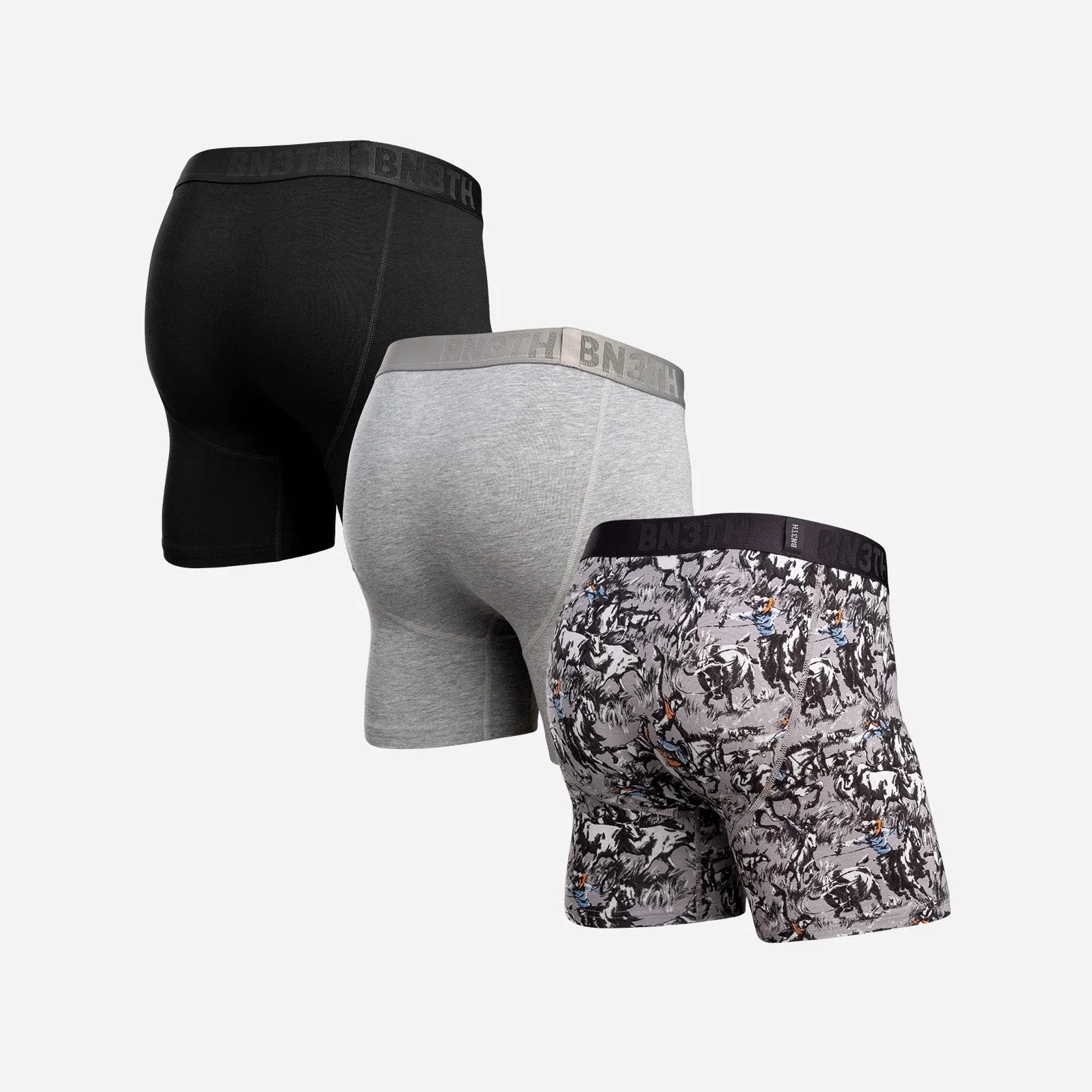 Essentials Boxer Brief : Prairie Dust Up/Heather Grey/Black 3 Pack sold by BN3TH product image thumbnail 2