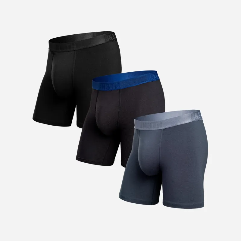 Everyday Black Bundle: Essentials & Pro Flex Boxer Brief 3 Pack made by BN3TH