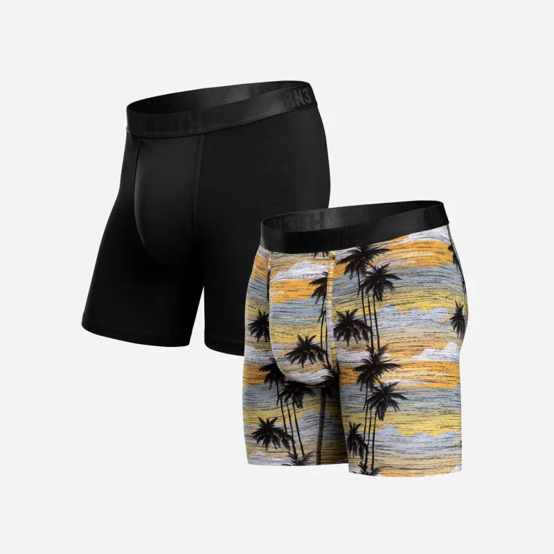 Essentials Boxer Brief: Black/Palm Tree Horizon 2 Pack made by BN3TH