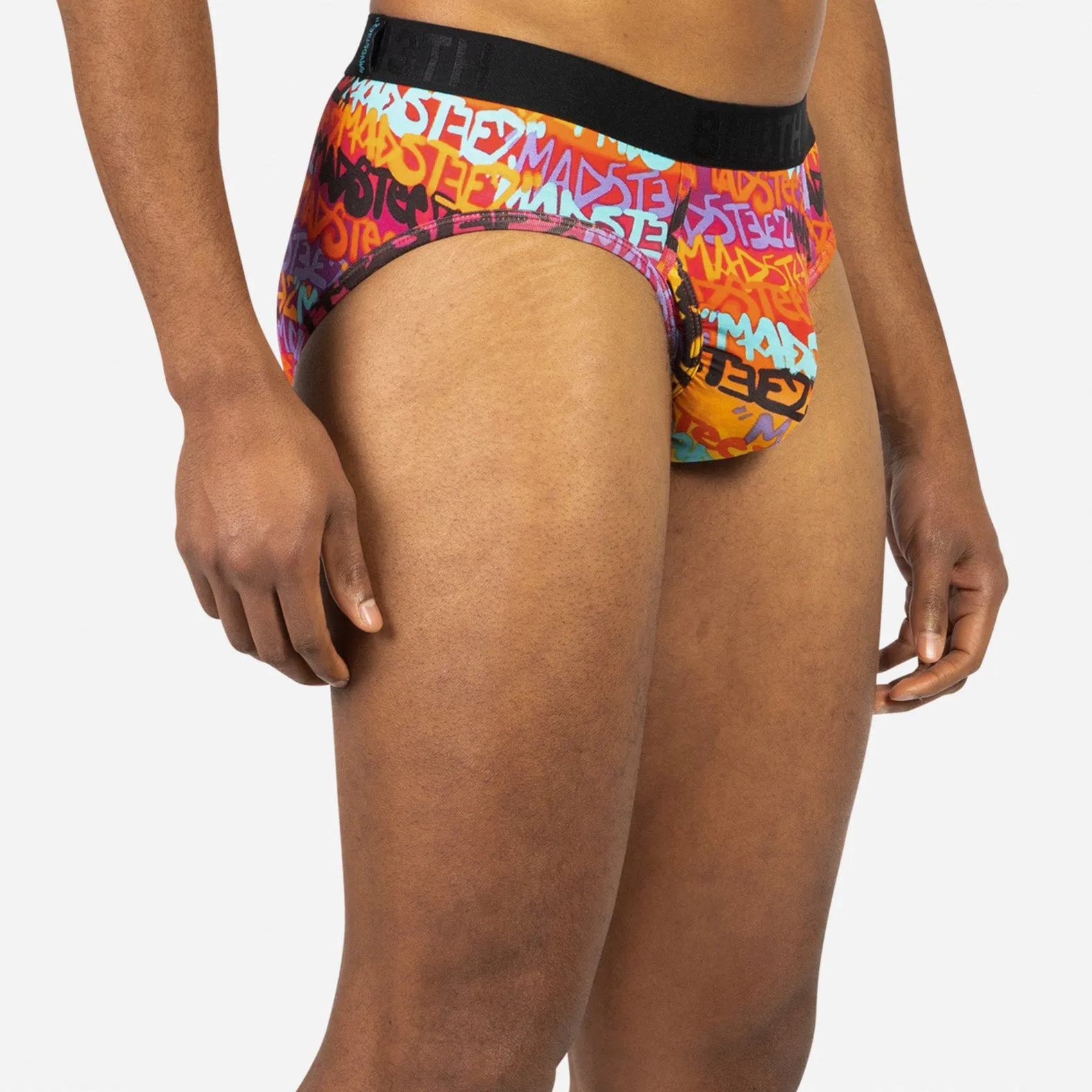 CLASSIC BRIEF WITH FLY: MADSTEEZ RAINBOW GRAFFITI BLACK sold by BN3TH product image thumbnail 2