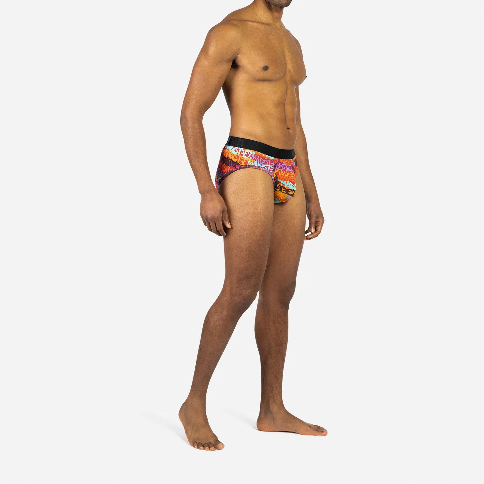 CLASSIC BRIEF WITH FLY: MADSTEEZ RAINBOW GRAFFITI BLACK sold by BN3TH product image thumbnail 5