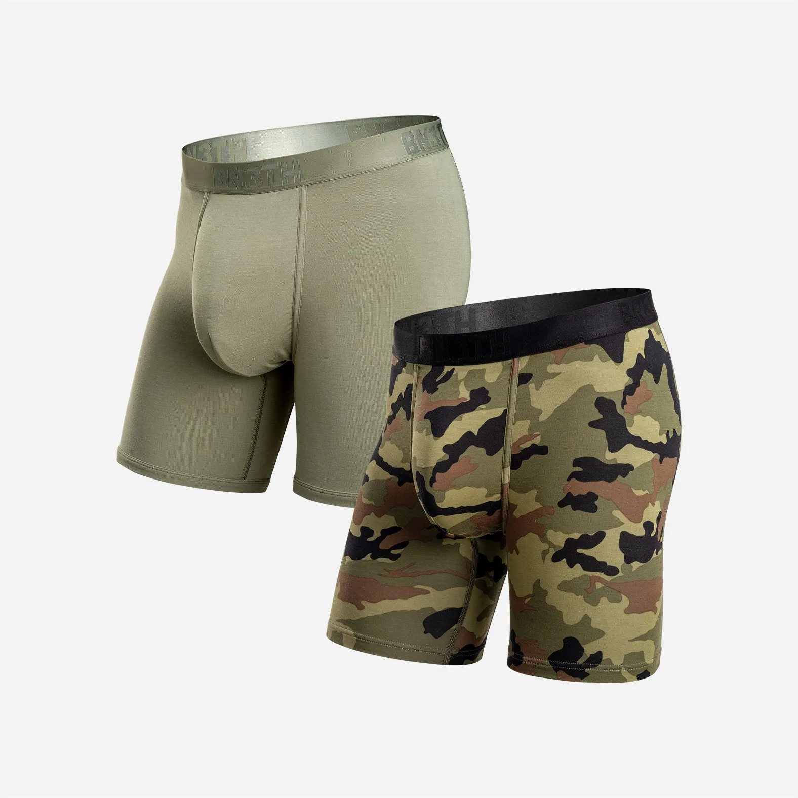 Classic Icon Boxer Brief: Pine/Camo Green 2 Pack sold by BN3TH