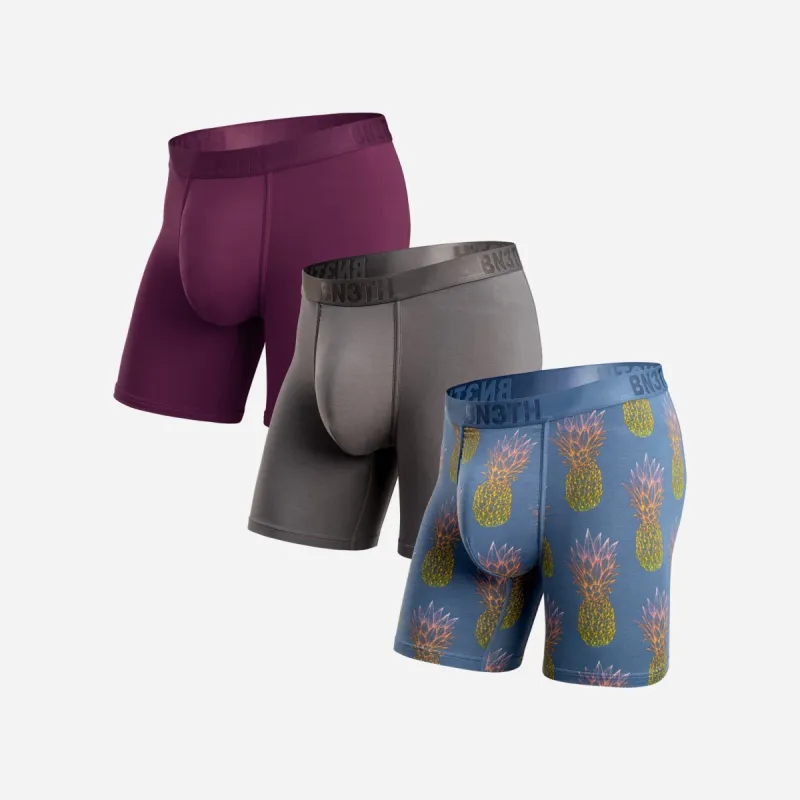 CLASSIC BOXER BRIEF: CABERNET/GARGOYLE/PINEAPPLE FADE FOG 3 PACK sold by BN3TH