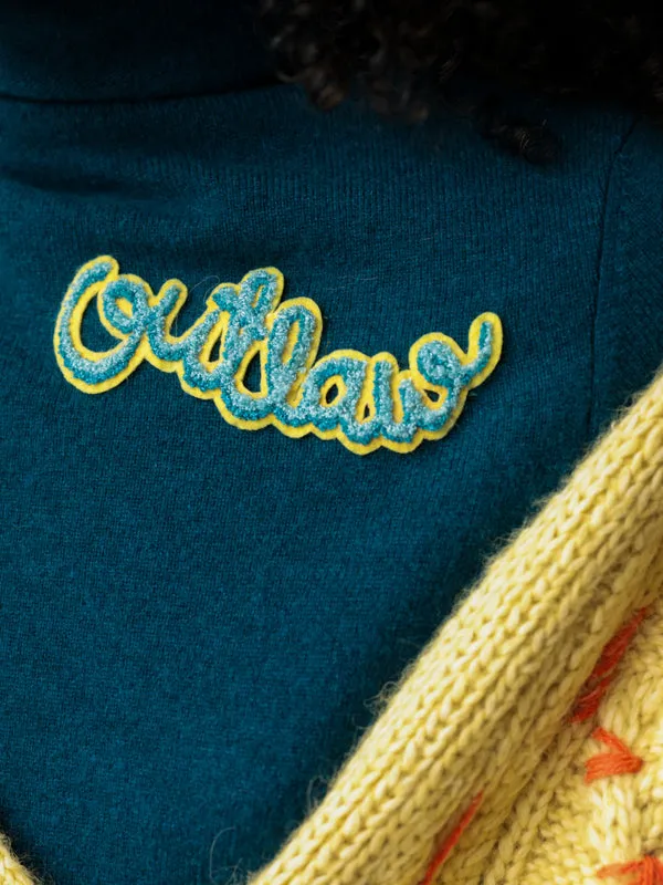 "outlaw" Patch Turtleneck sold by Lingua Franca NYC product image thumbnail 3