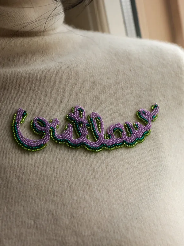 "outlaw" Patch Turtleneck sold by Lingua Franca NYC product image thumbnail 2