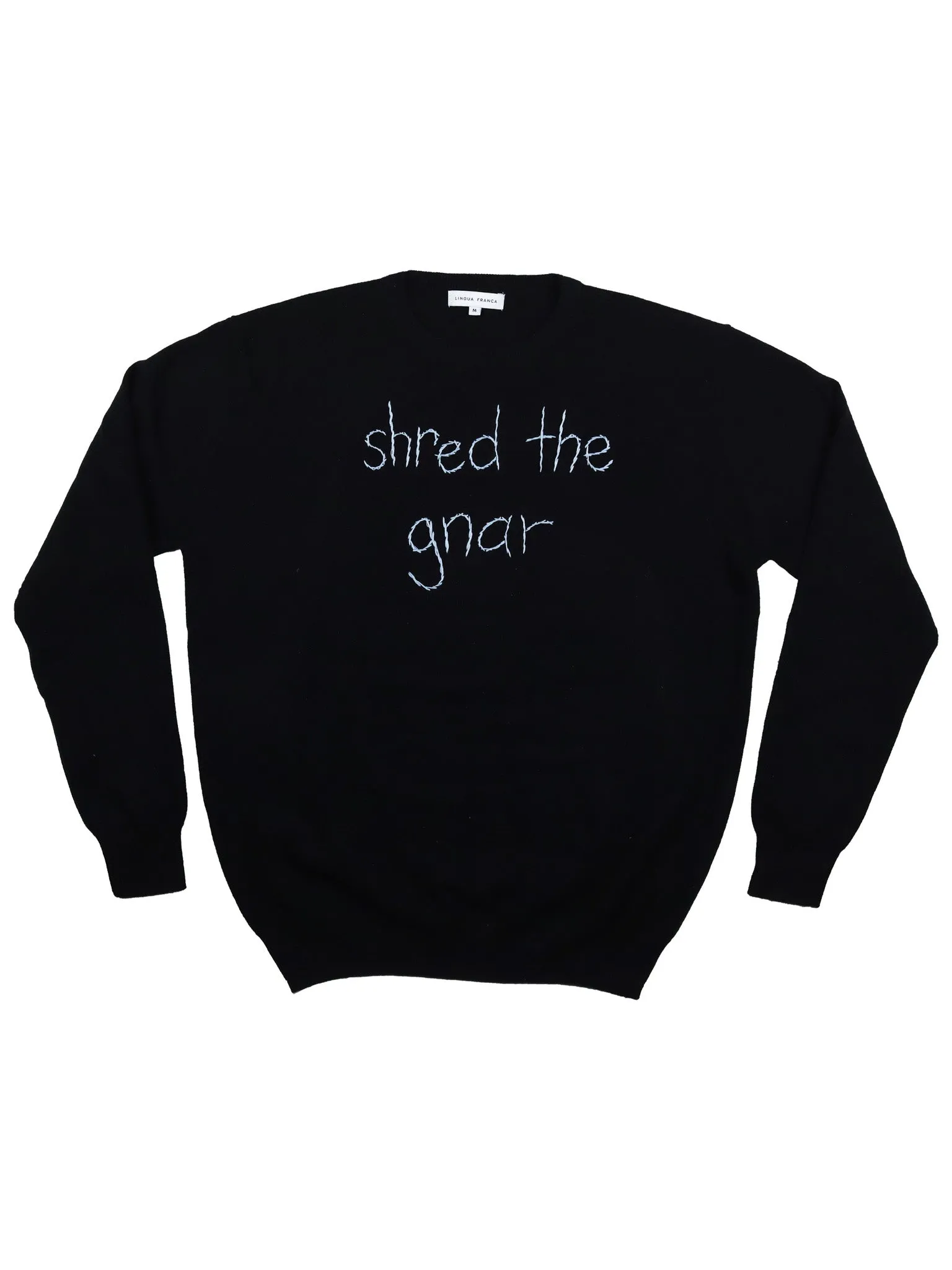 "shred the gnar" Mens Crewneck sold by Lingua Franca NYC product image thumbnail 2