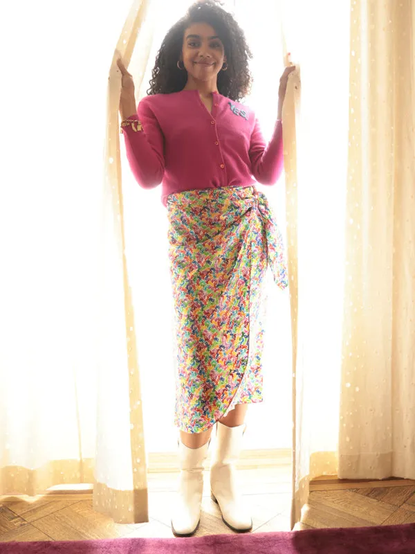 Yes Silk Tie Skirt sold by Lingua Franca NYC product image thumbnail 5