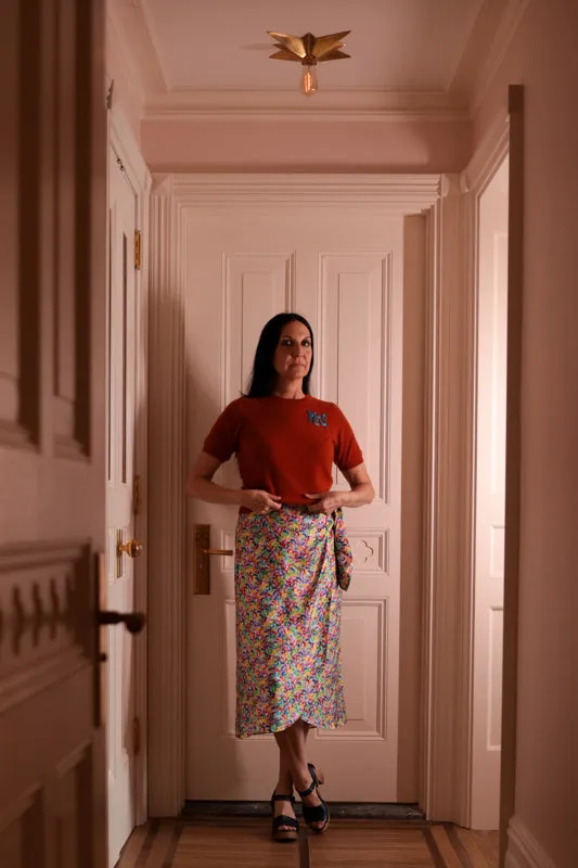 Yes Silk Tie Skirt sold by Lingua Franca NYC product image thumbnail 4