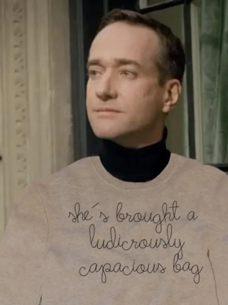 Capacious Bag Crewneck sold by Lingua Franca NYC