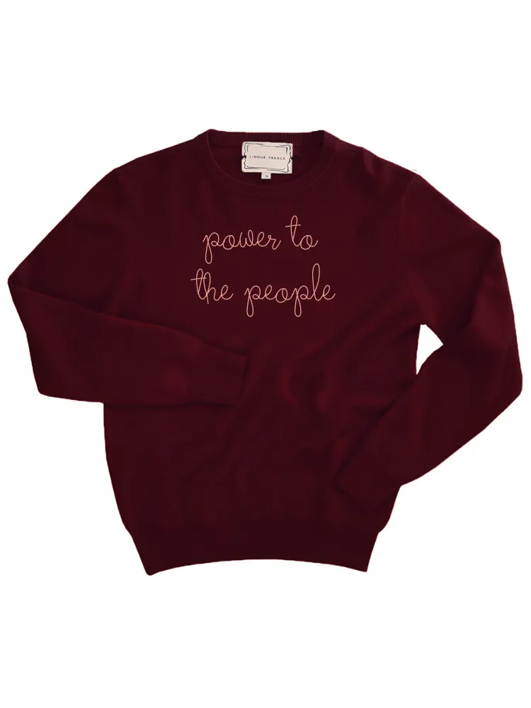 "power to the people" Men's Crewneck sold by Lingua Franca NYC product image thumbnail 5