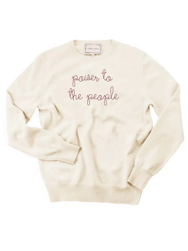 "power to the people" Men's Crewneck sold by Lingua Franca NYC product image thumbnail 2