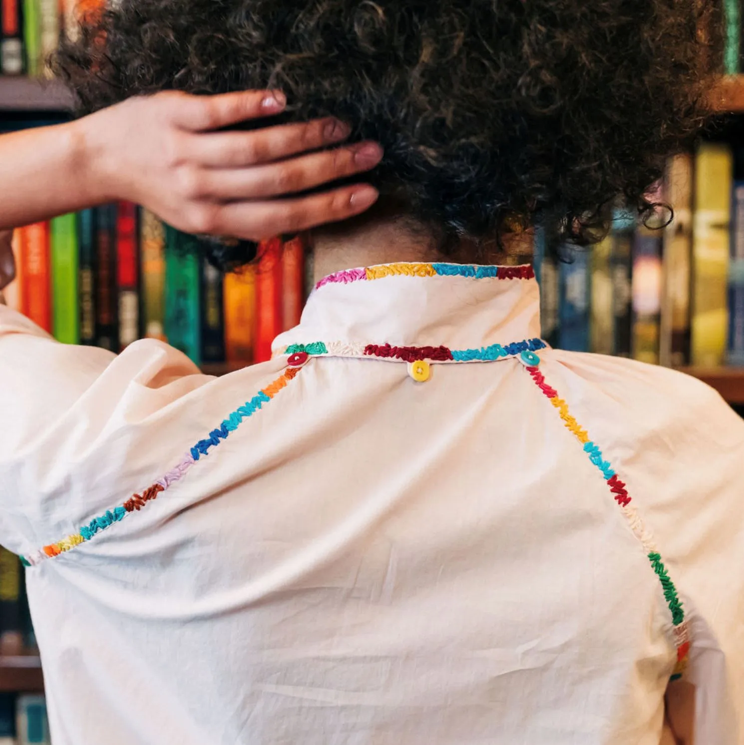 Yes Tie Neck Top sold by Lingua Franca NYC product image thumbnail 2