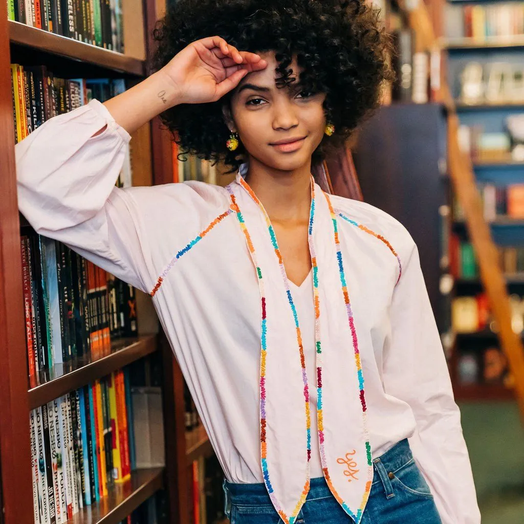 Yes Tie Neck Top sold by Lingua Franca NYC product image thumbnail 4