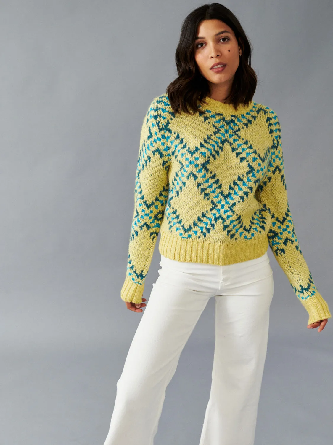 Chunky Argyle Jacquard sold by Lingua Franca NYC product image thumbnail 2