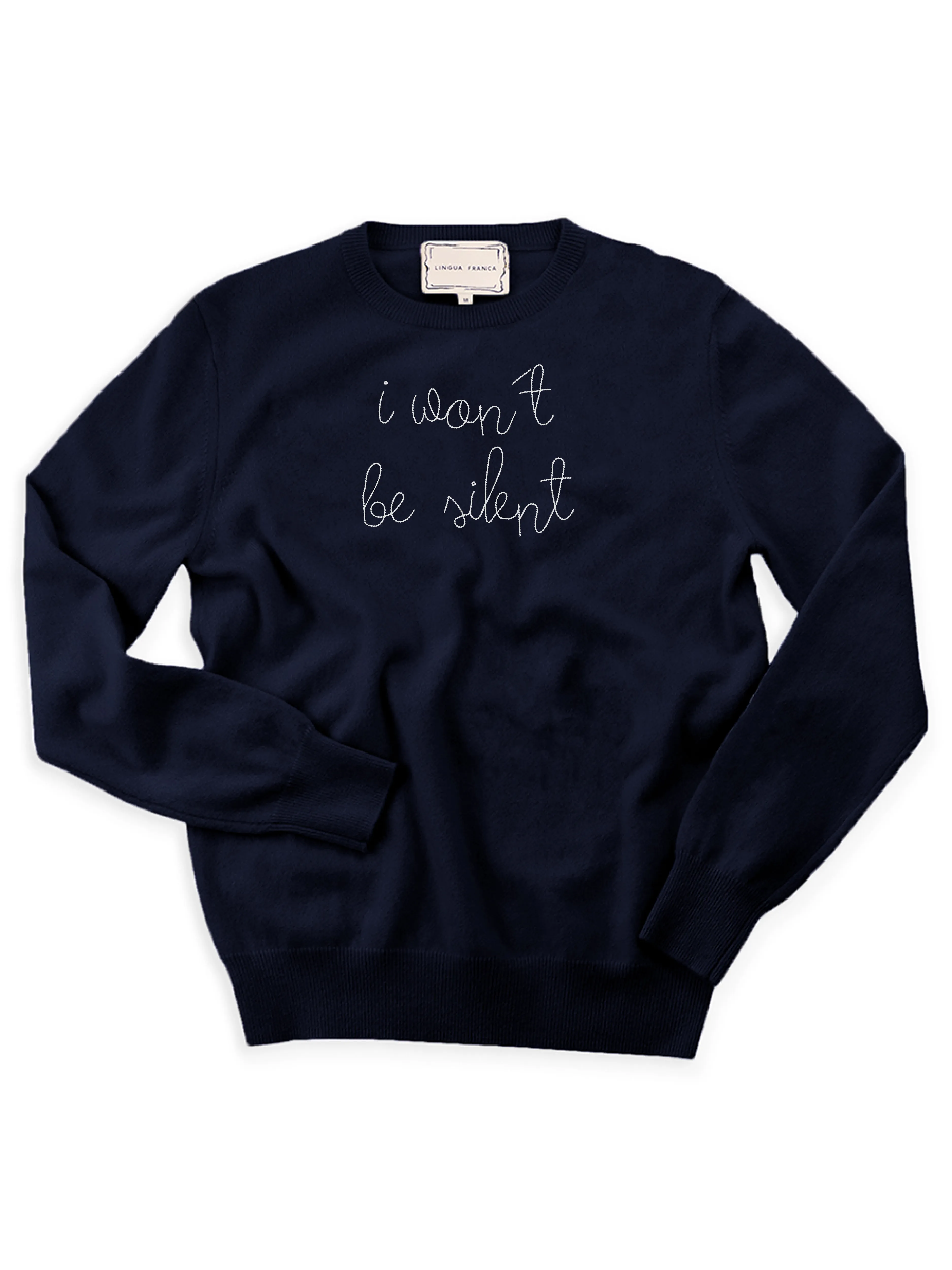 "i won't be silent" Crewneck sold by Lingua Franca NYC
