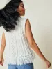 Mavis Fringe Knit Vest sold by Lingua Franca NYC