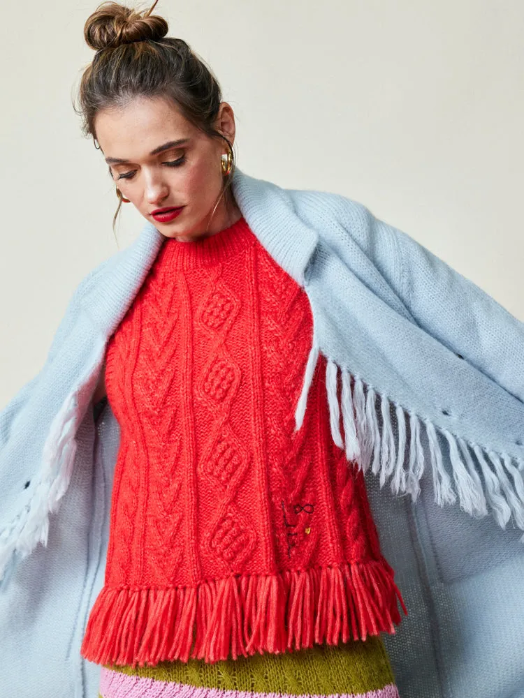 Mavis Fringe Knit Vest sold by Lingua Franca NYC product image thumbnail 2