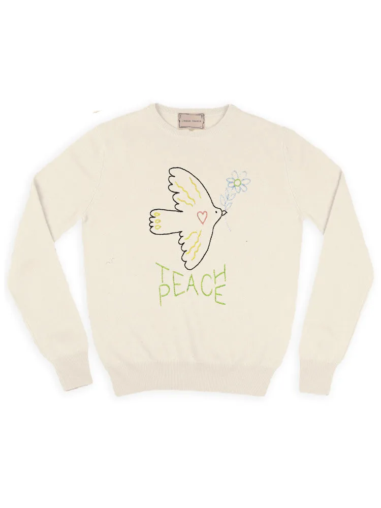 "Teach Peace" Crewneck sold by Lingua Franca NYC product image thumbnail 2