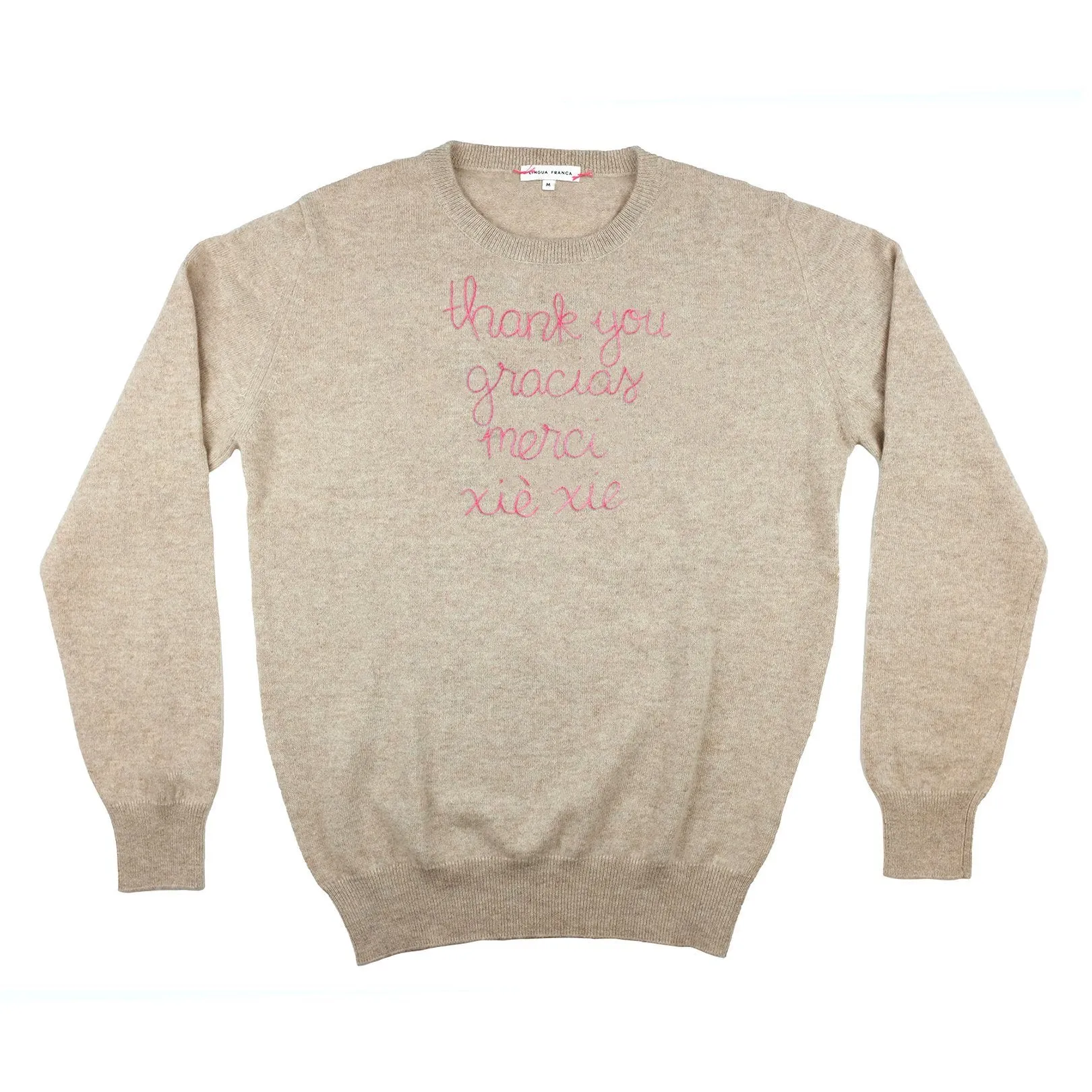 "thank you" Crewneck sold by Lingua Franca NYC product image thumbnail 3