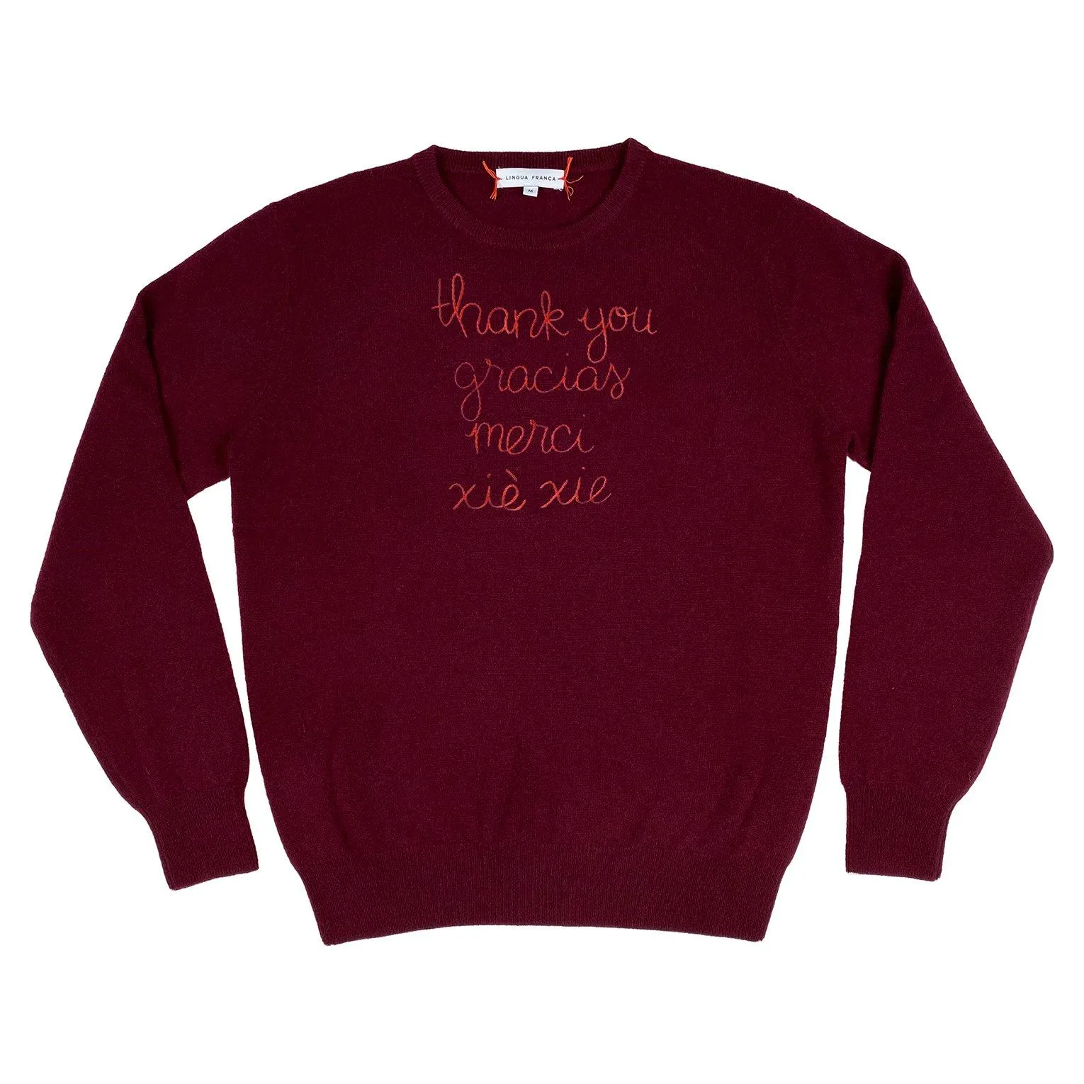 "thank you" Crewneck sold by Lingua Franca NYC product image thumbnail 4