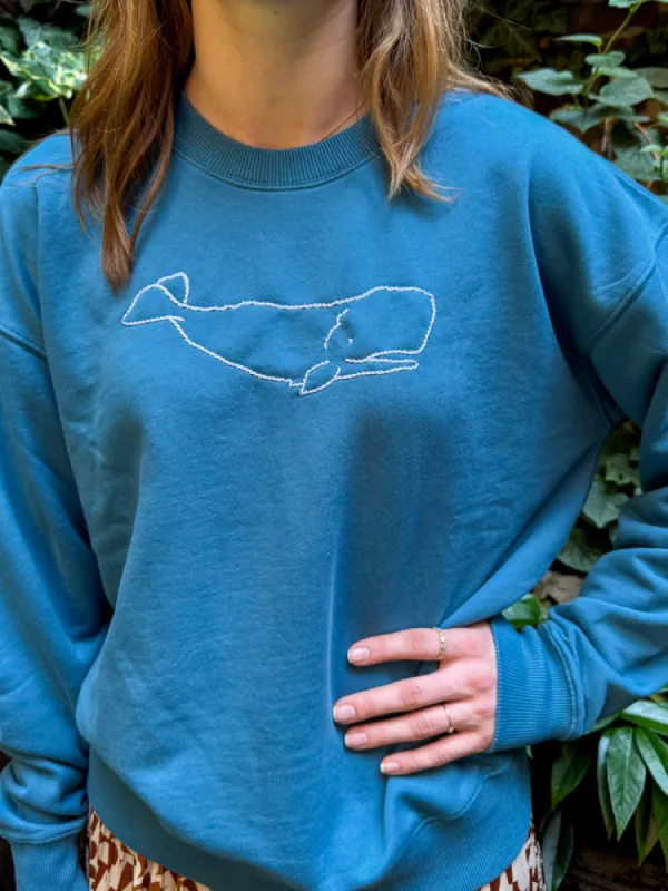 "whale" Women's Sweatshirt sold by Lingua Franca NYC