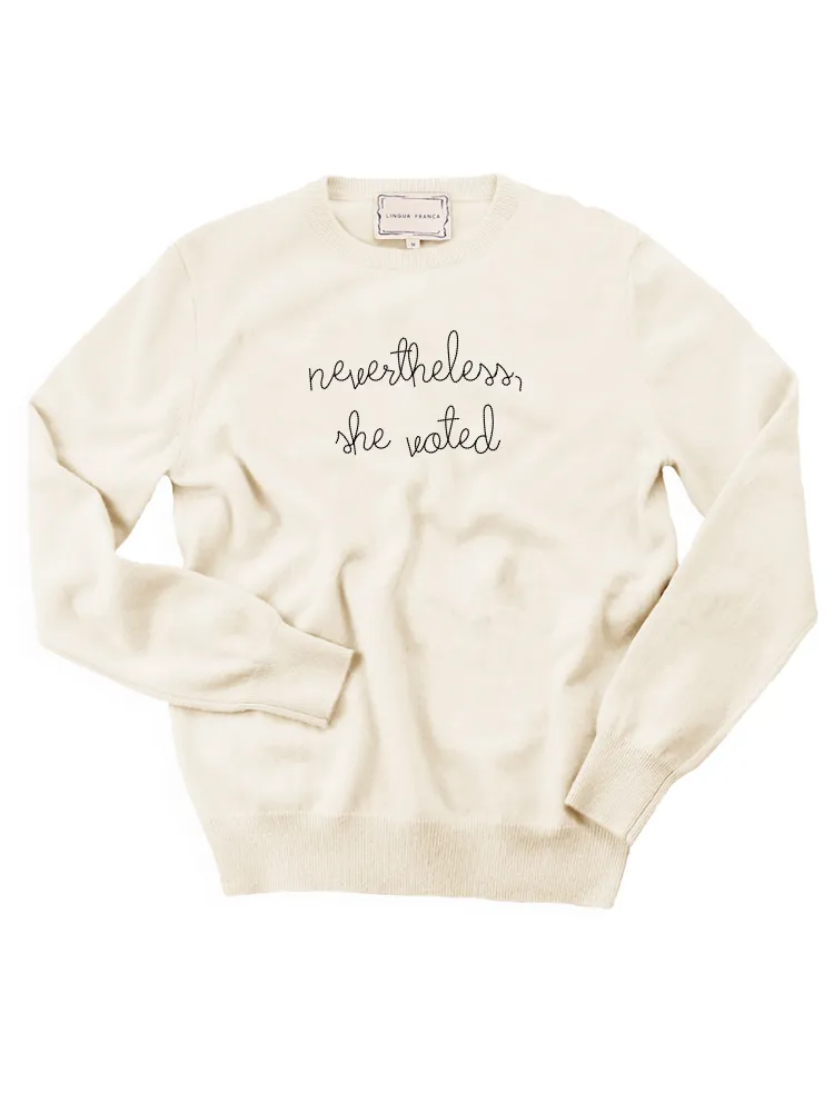 "nevertheless, she voted" Crewneck sold by Lingua Franca NYC product image thumbnail 4