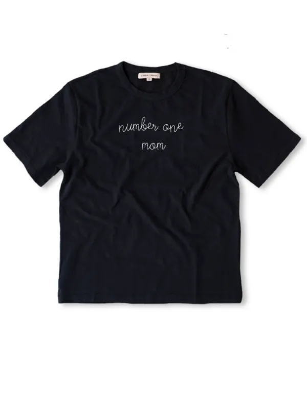 "number one mom" T-Shirt made by Lingua Franca NYC