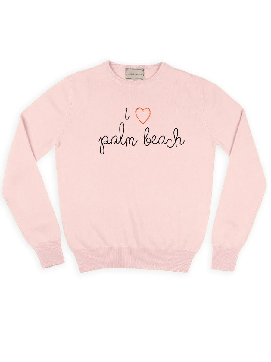 "i heart palm beach" Women's Crewneck sold by Lingua Franca NYC product image thumbnail 2