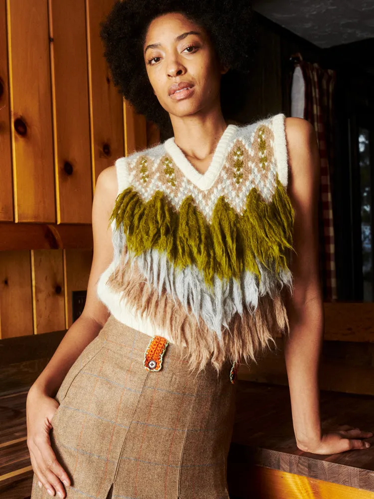 Mariel Fluffy Vest sold by Lingua Franca NYC