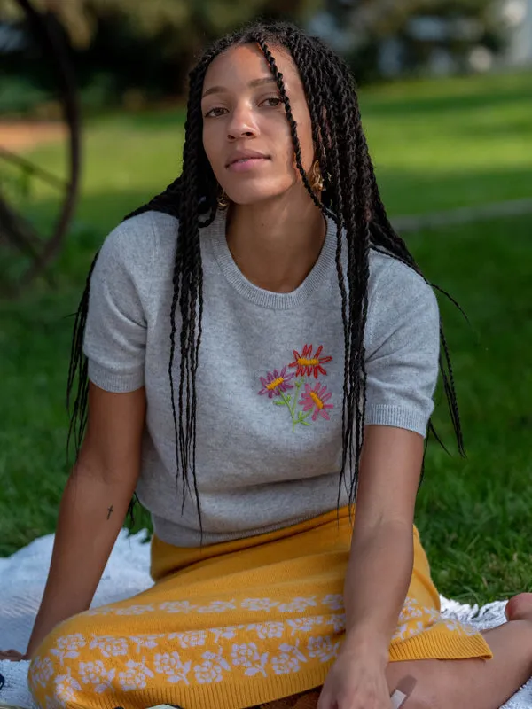 Custom Flower Short Sleeve sold by Lingua Franca NYC