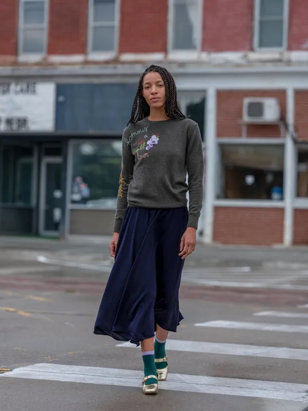 Silk Cashmere Midi Skirt sold by Lingua Franca NYC product image thumbnail 5