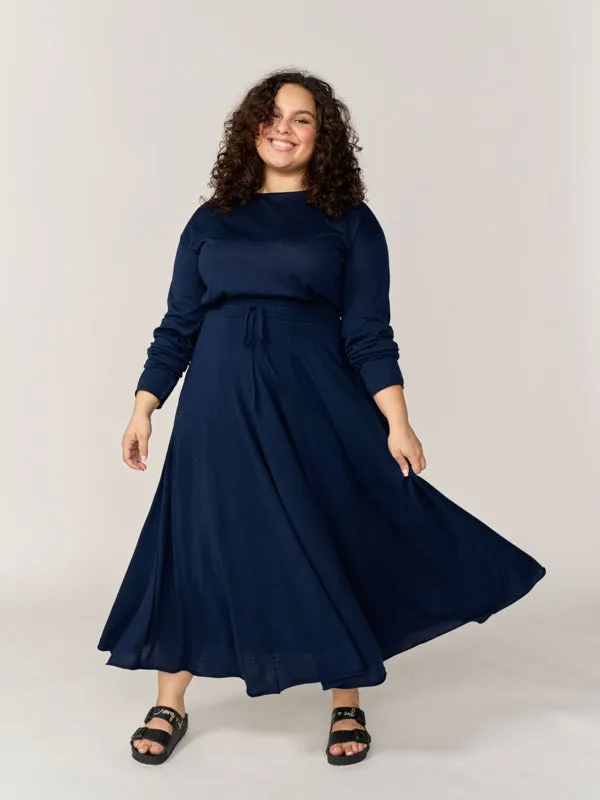 Silk Cashmere Midi Skirt sold by Lingua Franca NYC
