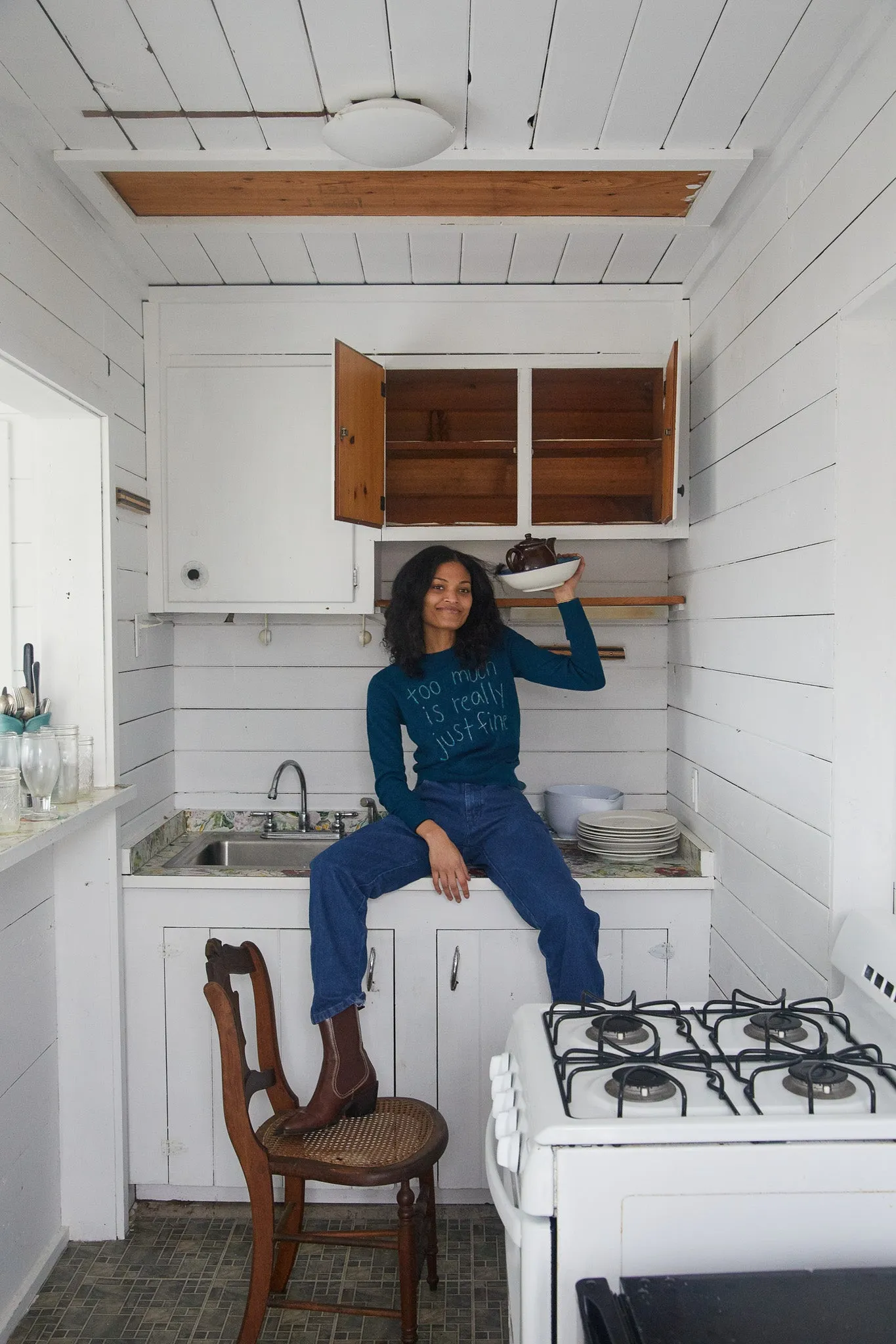 Too Much is Really Just Fine Crewneck sold by Lingua Franca NYC product image thumbnail 5