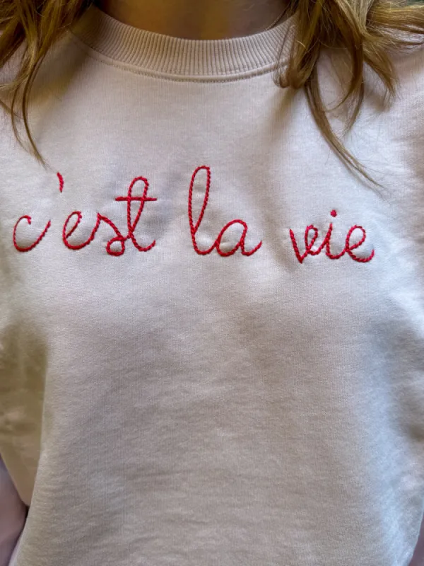 "c'est la vie" Women's Sweatshirt sold by Lingua Franca NYC