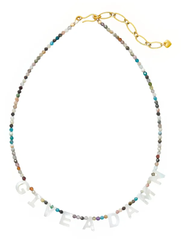 GIVE A DAMN necklace made by Lingua Franca NYC
