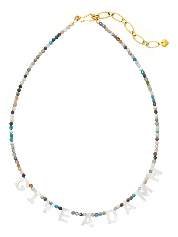 GIVE A DAMN necklace sold by Lingua Franca NYC