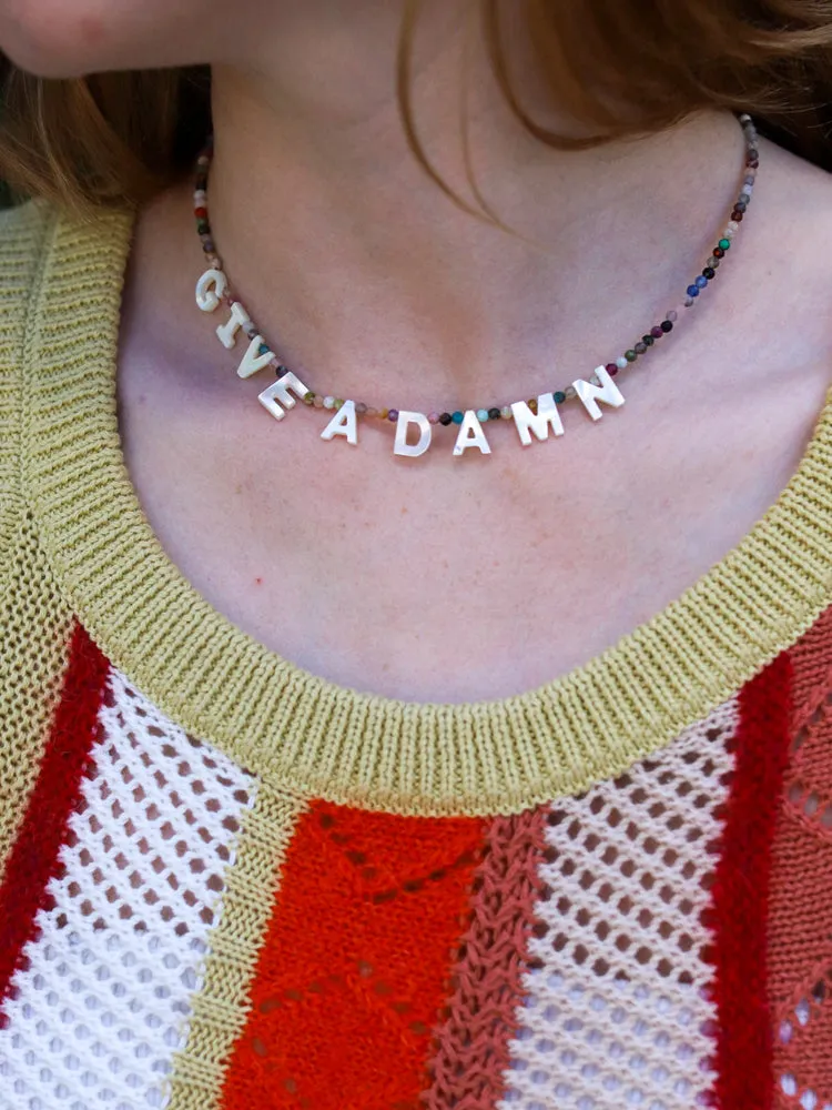 GIVE A DAMN necklace sold by Lingua Franca NYC product image thumbnail 2