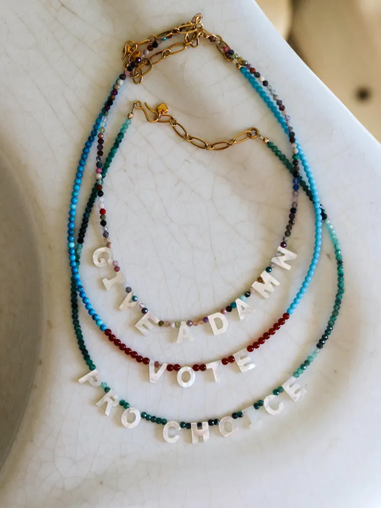 GIVE A DAMN necklace sold by Lingua Franca NYC product image thumbnail 5