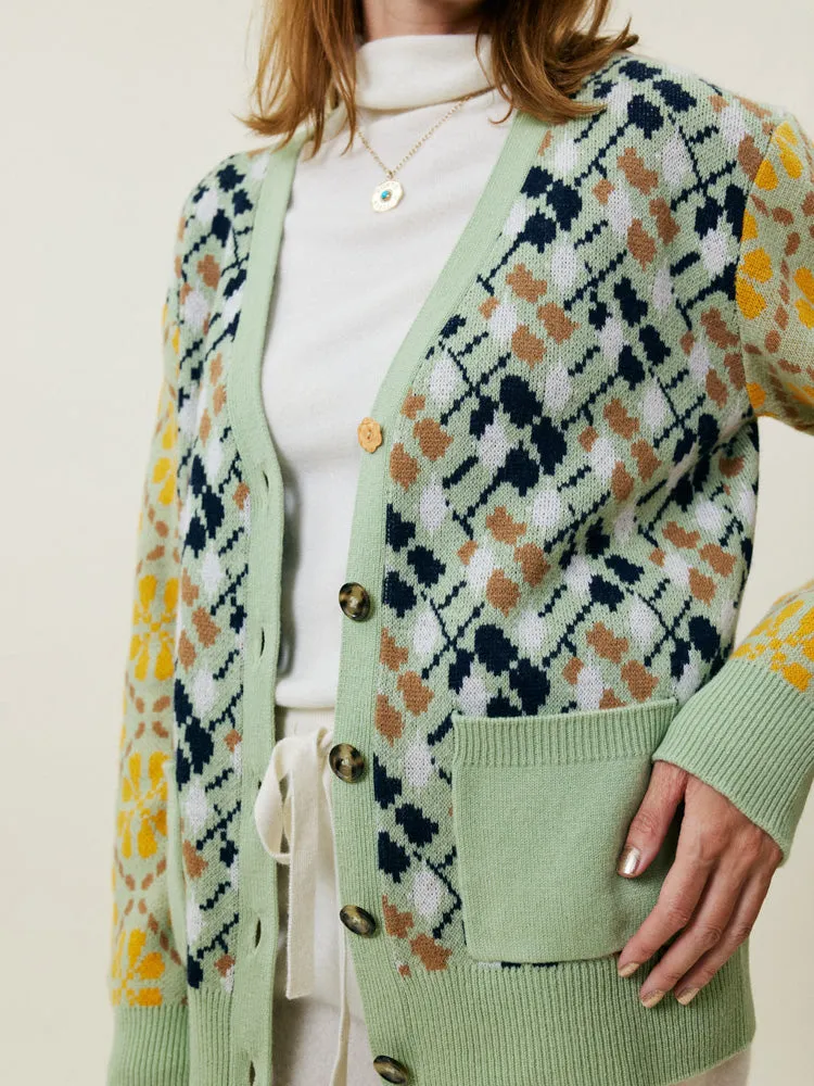 Jacquard Oversized Cardigan sold by Lingua Franca NYC product image thumbnail 4
