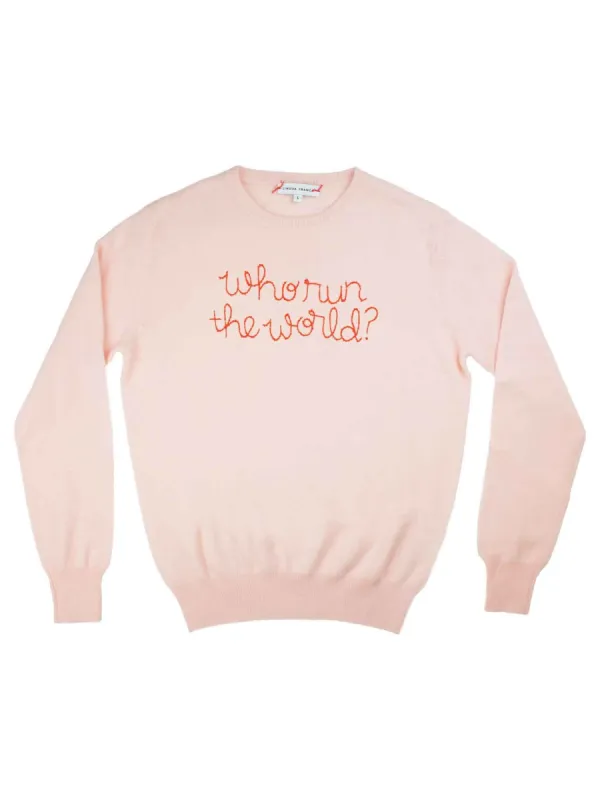 "who run the world?" Crewneck sold by Lingua Franca NYC