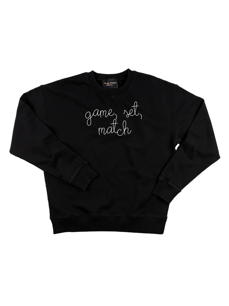 "game, set, match" Women's Sweatshirt sold by Lingua Franca NYC product image thumbnail 3
