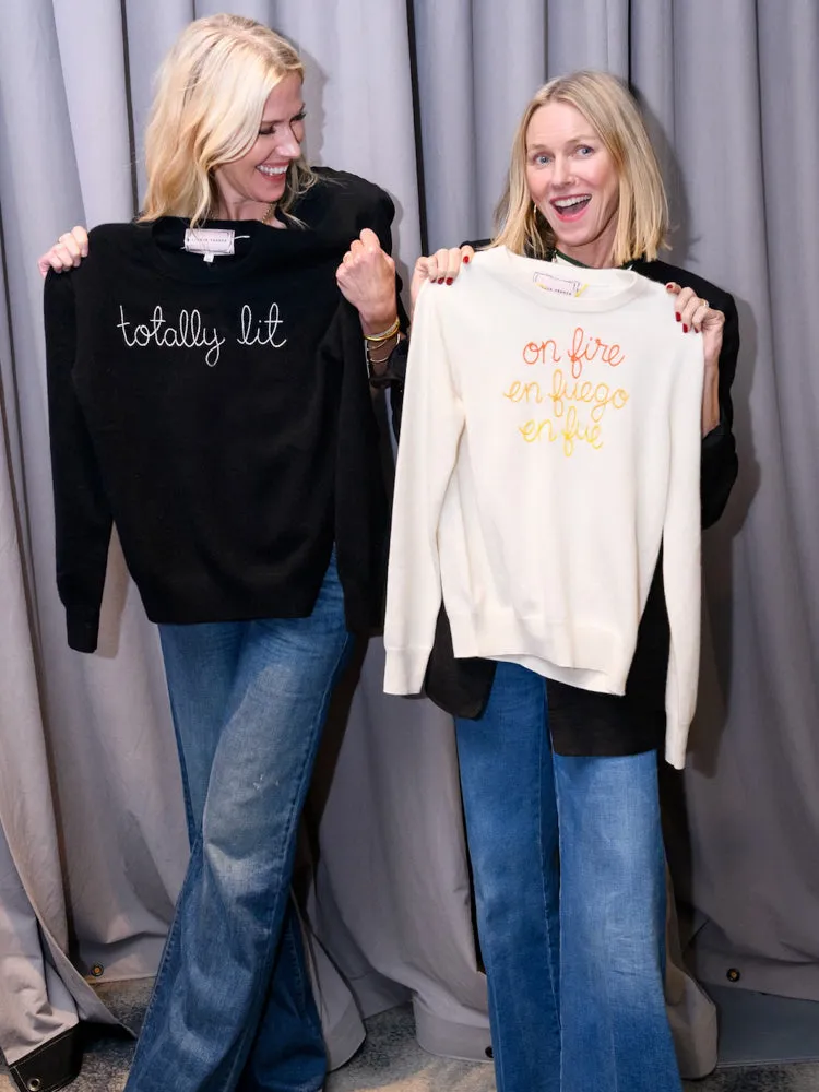 On Fire Crewneck sold by Lingua Franca NYC product image thumbnail 3