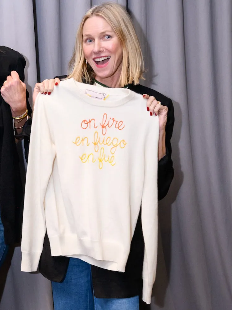 On Fire Crewneck sold by Lingua Franca NYC product image thumbnail 2